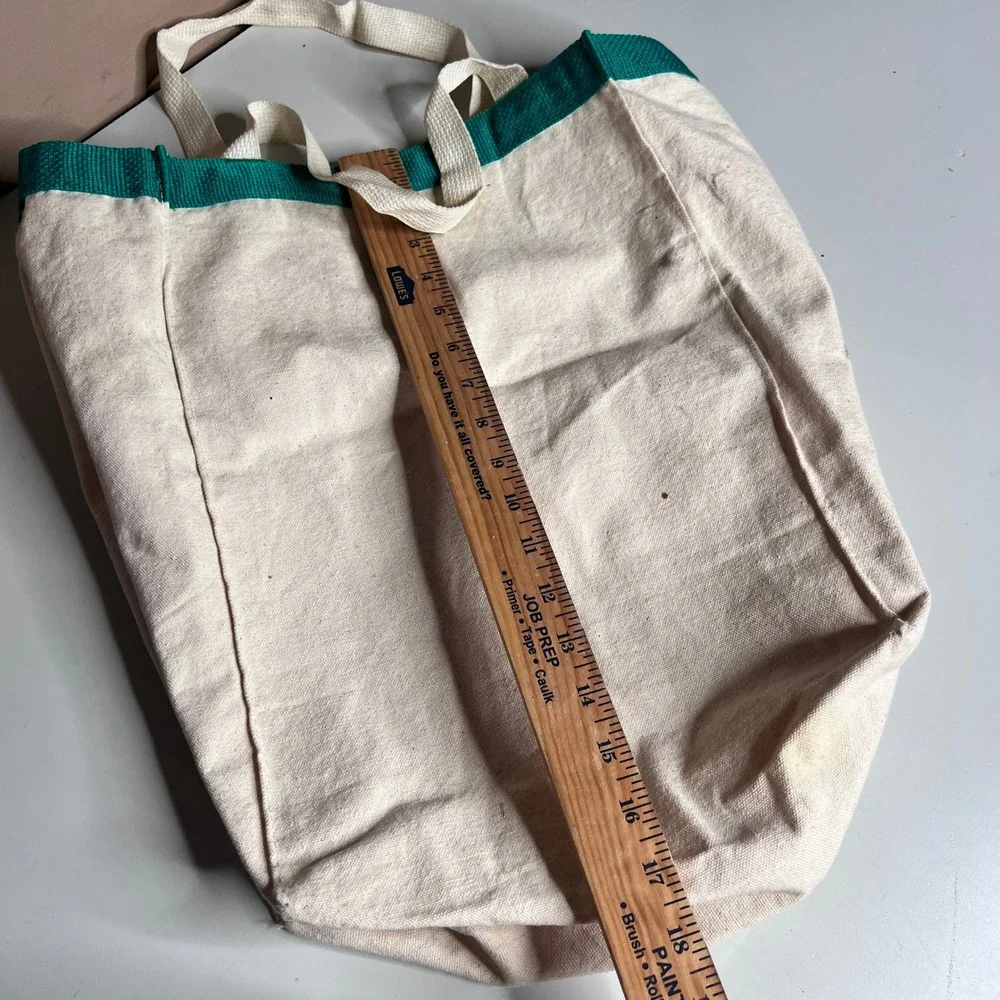 Vintage Martins Supermarket Canvas Tote Bag We Care‎ Too Earth Graphic